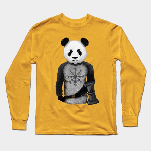 PANDA VIKING WARRIOR Long Sleeve T-Shirt by mailboxdisco